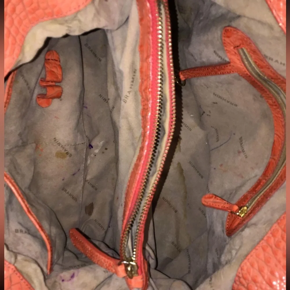 Women’s Brahmin Melbourne Satchel Orange Bag